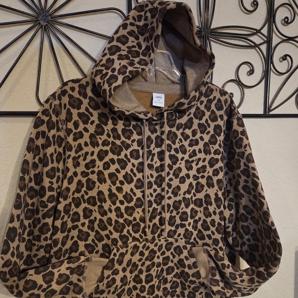 Amazon Essentials Pullover Hoodie ~ Leopard Print Women's Sz XXL